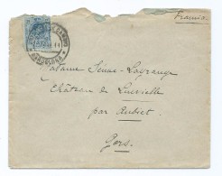 2115 - Lettre Espagne 1911 Château De Lucvielle Par Aubiet Gers Barcelone Barcelona - Franking Machines (EMA)