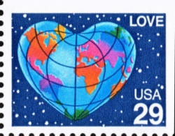 1991 USA Love Booklet Stamp #2536 Earth Heart Star Space Map Post - United States