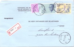 Omslag Brief Enveloppe - Aangetekend - Gent  4 - 572 Naar Kruishoutem - 1983 - Buste-lettere