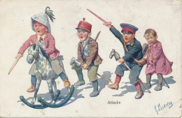 K. FEIERTAG, CHILDREN, TOYS, BOYS WARRIORS, HORSE TOY, Near EX Cond. PC,  Unused 1910s - Feiertag, Karl