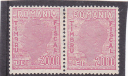 #123   KING MIHAI,  REVENUE STAMP, STAMPS IN PAIR, 100 LEI, MNH**, ROMANIA. - Fiscaux