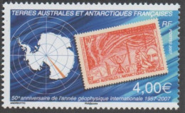 TAAF : Année Polaire Internationale  : Carte De L´Antarctique Et Timbren°9 - Timbre Sur Timbre - - Unused Stamps