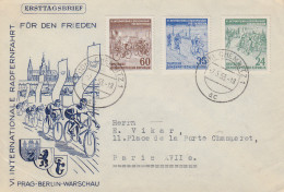 Enveloppe  FDC  1er  Jour   ALLEMAGNE   D.D.R   6éme  Course  Cycliste  Internationale  De  La  PAIX    1953 - Ciclismo