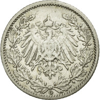 Monnaie, GERMANY - EMPIRE, 1/2 Mark, 1905, Karlsruhe, TTB, Argent, KM:17 - 1/2 Mark