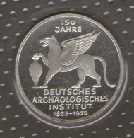 GERMANIA 5 DEUTSCHE MARK 1979 150 JAHRE DEUTSCHES ARCHAOLOGISCHES INSTITUT AG SILVER - Commemorations
