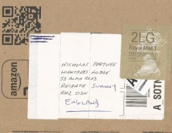 UK 2015 Post Office Meter Franking 2LG Large Letter Or Packet Weighing More Than 60 Grams Domestic Cover Fragment - Maschinenstempel (EMA)