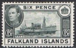 Falkland Islands SG156 1949 Definitive 6d Mounted Mint - Falkland