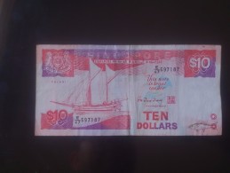 Singapore 10 Dollars Used - Singapur