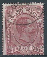 1884-86 REGNO USATO PACCHI POSTALI 50 CENT - RR3935-2 - Colis-postaux