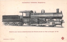 Locomotives Coloniales  - Machine Pour Train De Marchandises Des Chemin De Fer De L'Est Du BENGALE  -  N°62 - Eisenbahnen