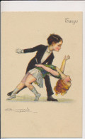 BOMPARD S. ART DECO, CHILDREN, ROMATIC DANCING, BOY AND GIRL TANGO DANCE, EX Cond. PC,  Unused 1920s - Bompard, S.