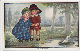 ETHEL PARKINSON, CHILDREN AT POND, FAIRY POND, EX Cond. PC,  Unused 1910s - Parkinson, Ethel