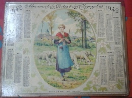 Almanach Des PTT 1942 Puy De Dôme "Bergère Au Tricot" - Grand Format : 1921-40