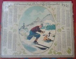 Almanach Des PTT 1941 Puy De Dôme "Skieurs" - Formato Grande : 1921-40