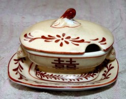 JOLIE BOITE PORCELAINE DE LIMOGES PA FORME SOUPIÈRE AVEC SOUCOUPE DÉCORÉE TBE - Dozen