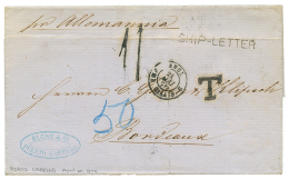 VENEZUELA : 1876 SHIP-LETTER + "11" Tax Marking On Entire Letter From PORTO-CABELLO To FRANCE. Vf. - Other & Unclassified