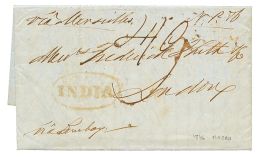 MACAO Via INDIA To UK : 1846 INDIA + BOMBAY SHIPLETTER (verso) + "Per ISLANDS QUEEN" Manus. On Entire Letter From MACAO - United Arab Emirates