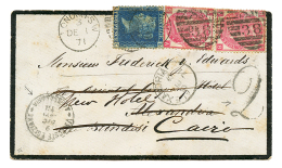 1871 "2" Tax Marking On Envelope From ENGLAND To ALEXANDRIA Redirected To CAIRO. Scarce. Vf. - Veendam
