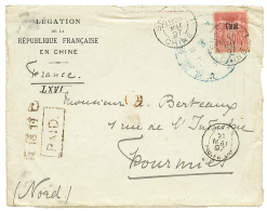 1897 French CHINA 50c Canc. SHANGHAI + Dollar Shop + PAID On Cover(FRONT Only) To FRANCE. Vf. - Stati Uniti