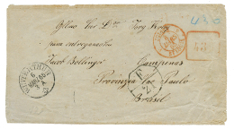 1865 WINTERTHUR + Rare Exchange Marking F./21 + Red Boxed Tax Marking 430 + Entry Mark SUISSE 3 ST LOUIS On Envelope To - Aeroporto Bruxelles