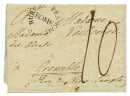 1803 BUREAU FRANCAIS ROME Used As Entry Mark On Entire Letter From MALTA To FRANCE. Very Unusual. Superb. - Aegean (Piscopi)