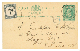 1904 GRENADA P./Stat 1/2d Canc. ST GEORGES + "T"+ TRINIDAD POSTAGE DUE 1d Canc. PORT OF SPAIN. Vf. - Tonneins