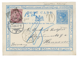 SOCOTRA ISLANDS : 1896 CEYLON P./Stat 2c Datelined "SCOTRA ISLANDS" + INDIA 1a Canc. ADEN + "T" Tax Marking + LIGNE N PA - Heist-op-den-Berg