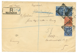 MACHAKOS : 1900 BEA 2 1/2a(x3) + 2a Canc. MACHAKOS On REGISTERED Envelope To "MISSION HOUSE" LEIPZIG. Verso, "KITWE". Vv - Used Stamps