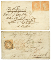 2 Covers : 1856 6d Fault To SCOTLAND And 6d(x2) Uncancelled + "6" Tax Marking To LONDON. F/Vf. - Almere