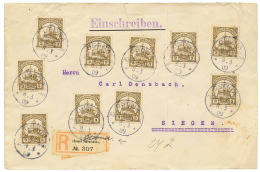 OSONA : 1909 3pf(x10) Canc. OSONA On REGISTERED Envelope(crease) To GERMANY. Verso, Large I.KOR. 13.13 RHEIN. MISSION OK - Usati