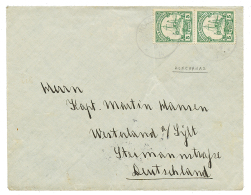 HOACHANAS : 1914 5pf(x2) Canc. HOACHANAS 8.4.14 On Envelope To GERMANY. Verso, REHOBOTH. Vf. - Usati