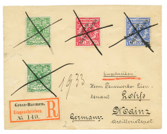 GROSS-BARMEN : 1899 Mixt GERMANY 5pf(v46)x2 + DSWA 10pf+ 20pf Pen Cancel On REGISTERED Envelope To GERMANY. Vvf. - Usati