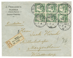 MUANSA : 1910 4h Block Of 6 Canc. MUANSA On REGISTERED Envelope To GERMANY. Superb. - Altri & Non Classificati