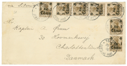 TSCHIFU : 1908 1c(x7) Canc. TSCHIFU On Envelope Via SIBERIA To DANMARK. Vvf. - Phone Tickets