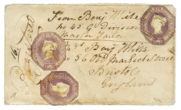 1856 6p EMBOSED(cut To Shape)x3 +"From Benj. WITE N°45 DIV. MASTER TAILOR" + "REGISTERED" On Envelope(small Faults) - Collections, Lots & Series