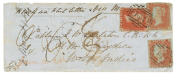1855 Unperf. 1d(x2) + 1d Perf Canc. O*O On Envelope To "H.M.S EURYDICE, WEST INDIES". According BPA CERTIFICATE(2016), " - Collections, Lots & Series