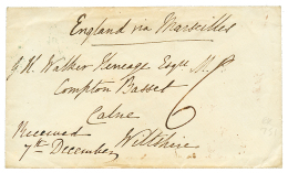 SCUTARI HOSPITAL : 1855 "6" Tax Marking On Envelope To ENGLAND. Verso, Rare Cds POST OFFICE BRITISH ARMY With REVERSED C - Collections, Lots & Series