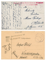 RED CROSS : 1918 2 Cards With OSTER SANITATSMISSION III FUR BULGARIEN And UNGARISHE ROTE KREUZ MISSION / KuK FELDPOST 40 - Usati