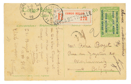 1919 P./Stat 5c + Verso 10c+ 25c(fault) Canc. ELISABETHVILLE Sent REGISTERED To BELGIUM. Vvf. - Niger