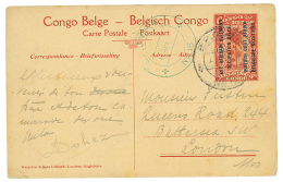 1918 P./Stat 10c Canc. BPC N°12 + BPC N°16 Blue To ENGLAND. BELGIAN CONGO S.C. Certificate. Vf. - Niger