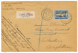 1917 25c Canc. TABORA + REGISTERED LABEL POSTES MILITAIRES N°1 On Envelope To ENGLAND. Superb. - Niger