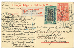 1917 P./Stat 10c + 15c Canc. BPC N°1 Sent REGISTERED To ENGLAND. BELGIAN CONGO S.C. Certificate(1990). Superb. - Niger