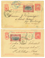 2 Covers : 1896 P./Stat 10c Datelined "BINGA" + 5c Canc. NOUVELLE ANVERS To BELGIUM And 1898 P./Stat 10c Datelined "BANG - Libya