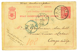 REPLY CARD : 1896 BELGIAN CONGO REply CARD Canc. UTRECHT To "TUCA TUCA MATADI". RARE. BELGIAN CONGO S.C. Certificate(199 - Libia