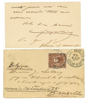 1891 50c Obl. BOMA On Small Envelope (with Card Included) To BELGIUM. Verso, BANANA. Superb. - Libia