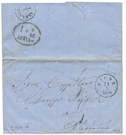 1866 FIUME + "5/5" Tax Marking On Entire Letter Frome FIUME To ALEXANDRIA EGYPT. Vvf. - Cartoline 1871-1909