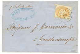 1865 15 Soldi Canc. ALEXANDRIEN On Entire Letter To CONSTANTINOPLE(TURKEY). Superb. - Cartoline 1871-1909