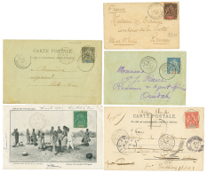 DAHOMEY - BENIN : 1898/1905 Lot 5 Lettres (ABOMEY, ZAGNANADO, KOUANDE, DIAPAGA, PAQUIGNAN). TB. - Telecom