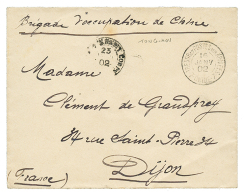 TONG-KOU : 1902 Rare Cachet TRESOR ET POSTES AUX ARMEES 7 CHINE 7 16 Janv 02 Sur Enveloppe Pour La FRANCE. Le N°7 Es - Other & Unclassified