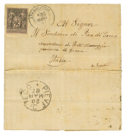 PENITENCIER De BERROUAGHIA : 1887 25c SAGE Obl. BERROUAGHIA Sur Lettre Avec Texte Avec Entete Imprimée "PENITENCI - Zoutleeuw